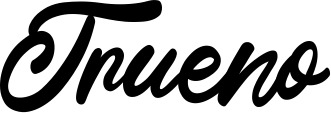 Vorschau des Bootsnamens "Trueno" als Schriftzug für "Bootsbeschriftung Klassisch 102"