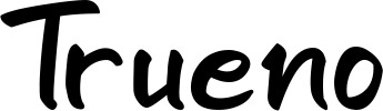 Vorschau des Bootsnamens "Trueno" als Schriftzug für "Bootsbeschriftung Klassisch 95"