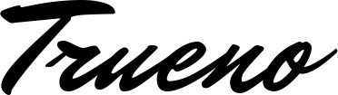 Vorschau des Bootsnamens "Trueno" als Schriftzug für "Bootsbeschriftung Klassisch 82"