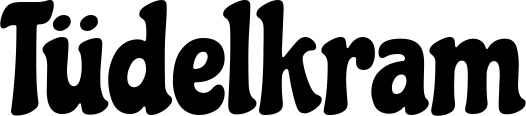 Vorschau des Bootsnamens "Tüdelkram" als Schriftzug für "Bootsbeschriftung Klassisch 53"