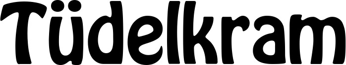 Vorschau des Bootsnamens "Tüdelkram" als Schriftzug für "Bootsbeschriftung Fett 01"