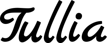 Vorschau des Bootsnamens "Tullia" als Schriftzug für "Bootsbeschriftung Klassisch 77"