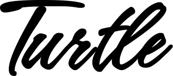 Vorschau des Bootsnamens "Turtle" als Schriftzug für "Bootsbeschriftung Klassisch 71"