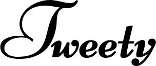 Vorschau des Bootsnamens "Tweety" als Schriftzug für "Bootsbeschriftung Klassisch 76-A"