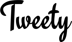 Vorschau des Bootsnamens "Tweety" als Schriftzug für "Bootsbeschriftung Klassisch 63"