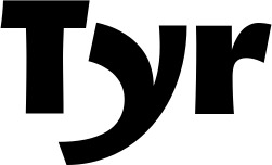 Vorschau des Bootsnamens "Tyr" als Schriftzug für "Bootsbeschriftung Fett 05"