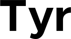 Vorschau des Bootsnamens "Tyr" als Schriftzug für "Bootsbeschriftung Fett 15"