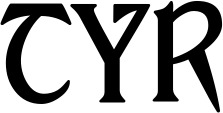 Vorschau des Bootsnamens "Tyr" als Schriftzug für "Bootsbeschriftung Neu 02"
