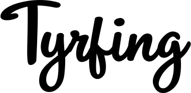 Vorschau des Bootsnamens "Tyrfing" als Schriftzug für "Bootsbeschriftung Klassisch 75"