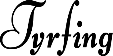 Vorschau des Bootsnamens "Tyrfing" als Schriftzug für "Bootsbeschriftung Klassisch 76"