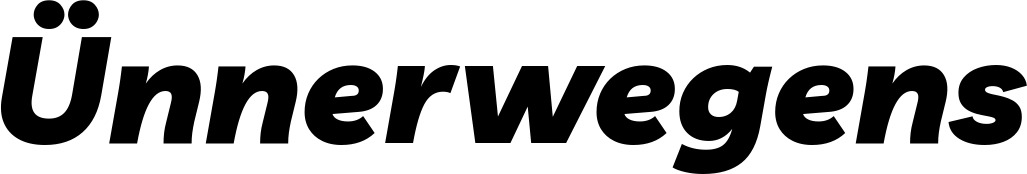 Vorschau des Bootsnamens "Ünnerwegens" als Schriftzug für "Bootsbeschriftung Kursiv 06"