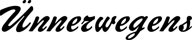 Vorschau des Bootsnamens "Ünnerwegens" als Schriftzug für "Bootsbeschriftung Klassisch 12"