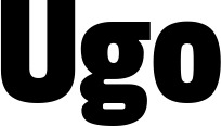 Vorschau des Bootsnamens "Ugo" als Schriftzug für "Bootsbeschriftung Fett 30"