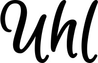 Vorschau des Bootsnamens "Uhl" als Schriftzug für "Bootsbeschriftung Klassisch 105"