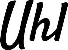 Vorschau des Bootsnamens "Uhl" als Schriftzug für "Bootsbeschriftung Klassisch 96"
