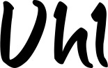 Vorschau des Bootsnamens "Uhl" als Schriftzug für "Bootsbeschriftung Klassisch 95"