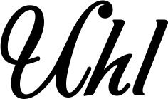 Vorschau des Bootsnamens "Uhl" als Schriftzug für "Bootsbeschriftung Klassisch 50"