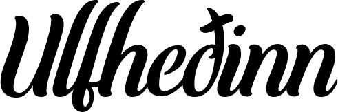Vorschau des Bootsnamens "Ulfheðinn" als Schriftzug für "Bootsbeschriftung Klassisch 62"