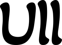 Vorschau des Bootsnamens "Ull" als Schriftzug für "Bootsbeschriftung Klassisch 103"