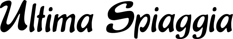 Vorschau des Bootsnamens "Ultima Spiaggia" als Schriftzug für "Bootsbeschriftung Klassisch 15"