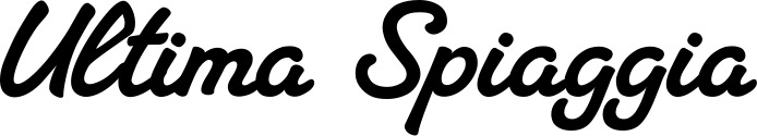 Vorschau des Bootsnamens "Ultima Spiaggia" als Schriftzug für "Bootsbeschriftung Klassisch 65"