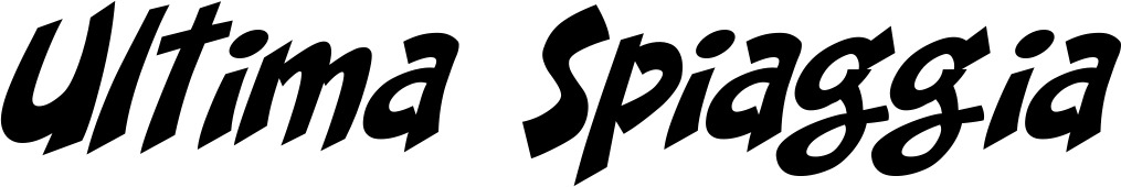 Vorschau des Bootsnamens "Ultima Spiaggia" als Schriftzug für "Bootsbeschriftung Klassisch 31"