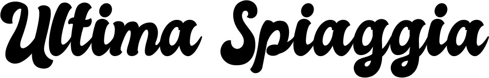 Vorschau des Bootsnamens "Ultima Spiaggia" als Schriftzug für "Bootsbeschriftung Klassisch 41"