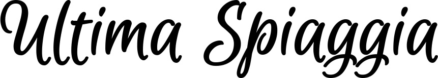 Vorschau des Bootsnamens "Ultima Spiaggia" als Schriftzug für "Bootsbeschriftung Klassisch 105"