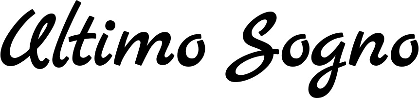 Vorschau des Bootsnamens "Ultimo Sogno" als Schriftzug für "Bootsbeschriftung Klassisch 77"