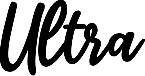 Vorschau des Bootsnamens "Ultra" als Schriftzug für "Bootsbeschriftung Klassisch 74"