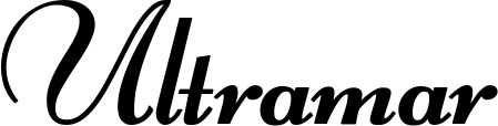 Vorschau des Bootsnamens "Ultramar" als Schriftzug für "Bootsbeschriftung Klassisch 76-A"