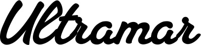 Vorschau des Bootsnamens "Ultramar" als Schriftzug für "Bootsbeschriftung Klassisch 65"