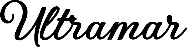 Vorschau des Bootsnamens "Ultramar" als Schriftzug für "Bootsbeschriftung Klassisch 69"