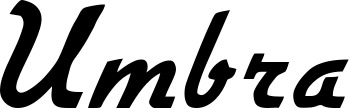 Vorschau des Bootsnamens "Umbra" als Schriftzug für "Bootsbeschriftung Klassisch 66"