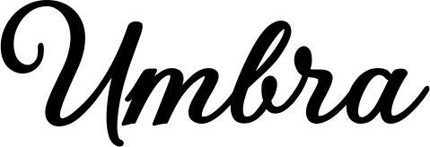 Vorschau des Bootsnamens "Umbra" als Schriftzug für "Bootsbeschriftung Klassisch 69"