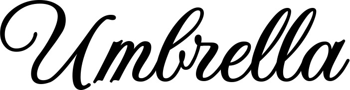 Vorschau des Bootsnamens "Umbrella" als Schriftzug für "Bootsbeschriftung Klassisch 70"