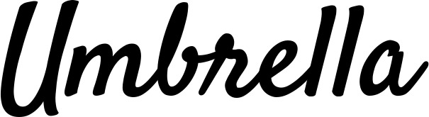 Vorschau des Bootsnamens "Umbrella" als Schriftzug für "Style Klassisch 96"