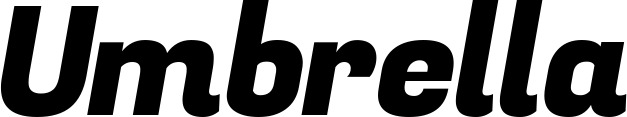 Vorschau des Bootsnamens "Umbrella" als Schriftzug für "Bootsbeschriftung Kursiv 04"