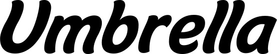 Vorschau des Bootsnamens "Umbrella" als Schriftzug für "Bootsbeschriftung Klassisch 14"