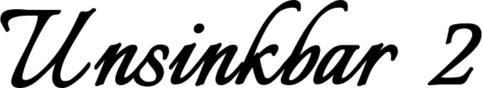 Vorschau des Bootsnamens "Unsinkbar 2" als Schriftzug für "Bootsbeschriftung Klassisch 58"