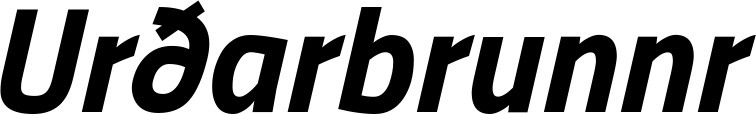 Vorschau des Bootsnamens "Urðarbrunnr" als Schriftzug für "Bootsbeschriftung Kursiv 14"