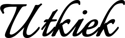 Vorschau des Bootsnamens "Utkiek" als Schriftzug für "Bootsbeschriftung Klassisch 58"