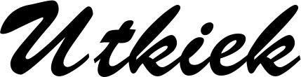 Vorschau des Bootsnamens "Utkiek" als Schriftzug für "Bootsbeschriftung Klassisch 03"