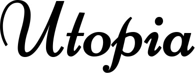 Vorschau des Bootsnamens "Utopia" als Schriftzug für "Bootsbeschriftung Klassisch 84"