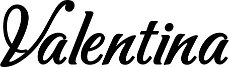 Vorschau des Bootsnamens "Valentina" als Schriftzug für "Bootsbeschriftung Klassisch 50"