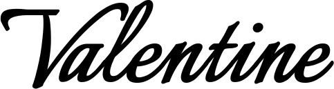 Vorschau des Bootsnamens "Valentine" als Schriftzug für "Bootsbeschriftung Klassisch 58"