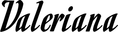Vorschau des Bootsnamens "Valeriana" als Schriftzug für "Bootsbeschriftung Klassisch 93"