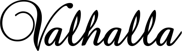 Vorschau des Bootsnamens "Valhalla" als Schriftzug für "Bootsbeschriftung Klassisch 02-A"
