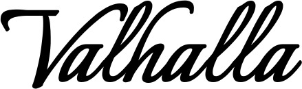 Vorschau des Bootsnamens "Valhalla" als Schriftzug für "Bootsbeschriftung Klassisch 58"