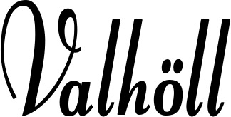 Vorschau des Bootsnamens "Valhöll" als Schriftzug für "Bootsbeschriftung Klassisch 76"